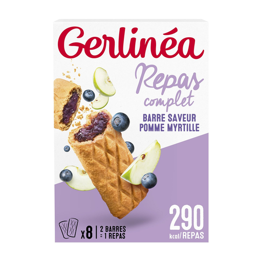 [3175681807143] GERLINEA Barritas comida equilibrada manzana arándanos 8 x 45 g