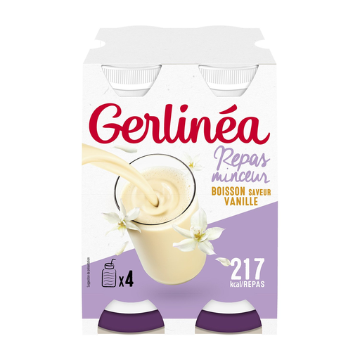 [3175681852020] GERLINEA Refeição emagrecimento bebida sabor baunilha 4 garrafas de 236 ml