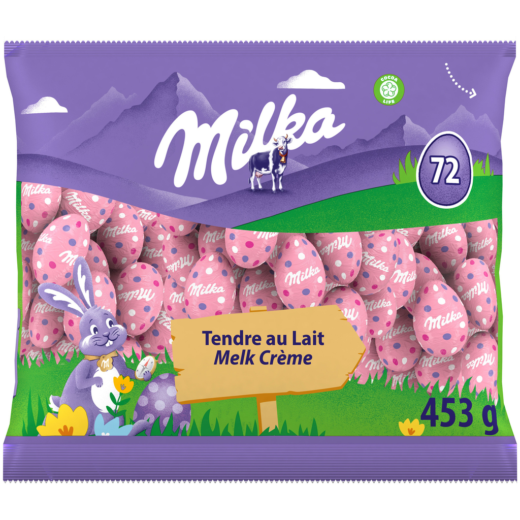 MILKA Ovos pequenos de chocolate de leite tenro 435 g