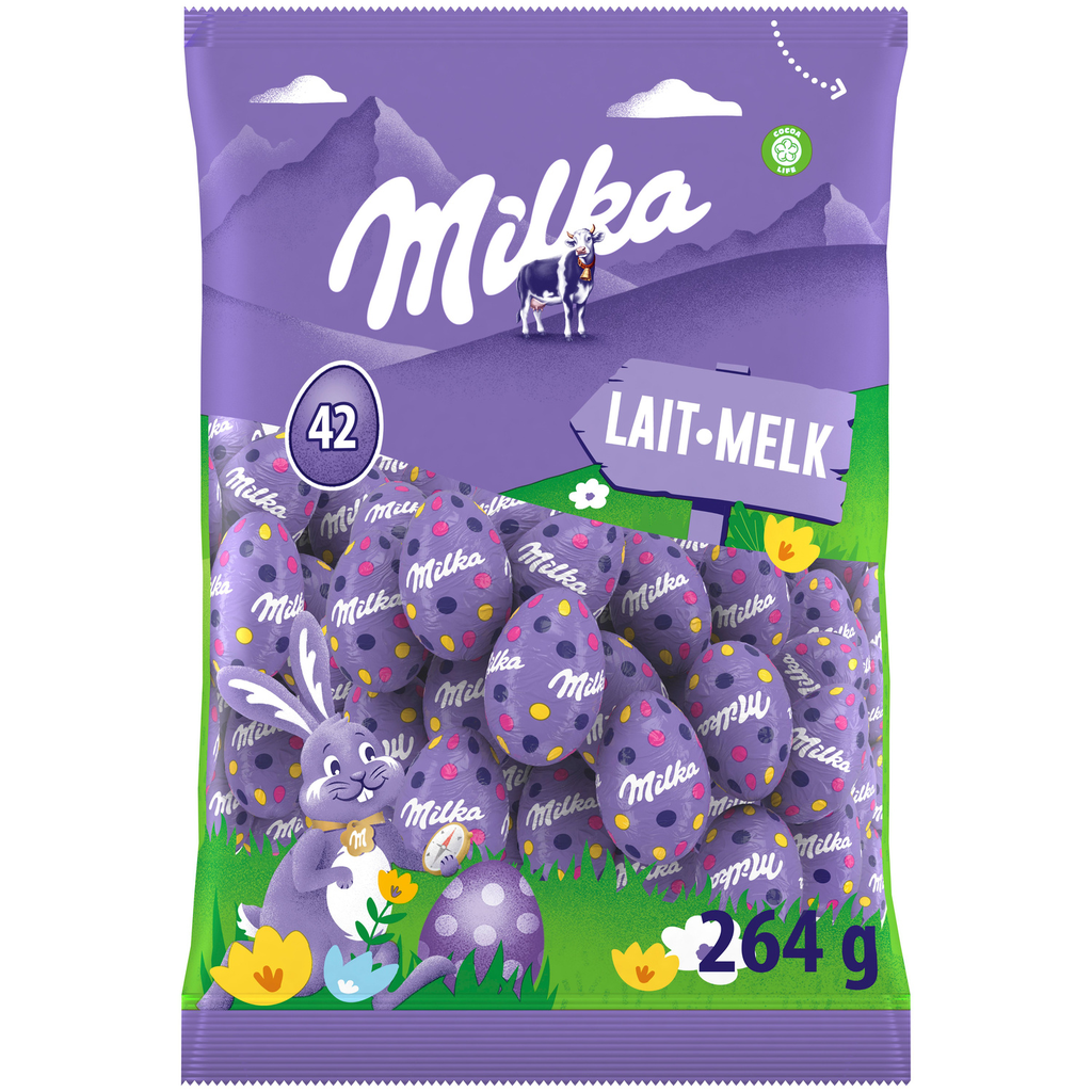 MILKA Oeufs en chocolat au lait du pays alpin 264 g