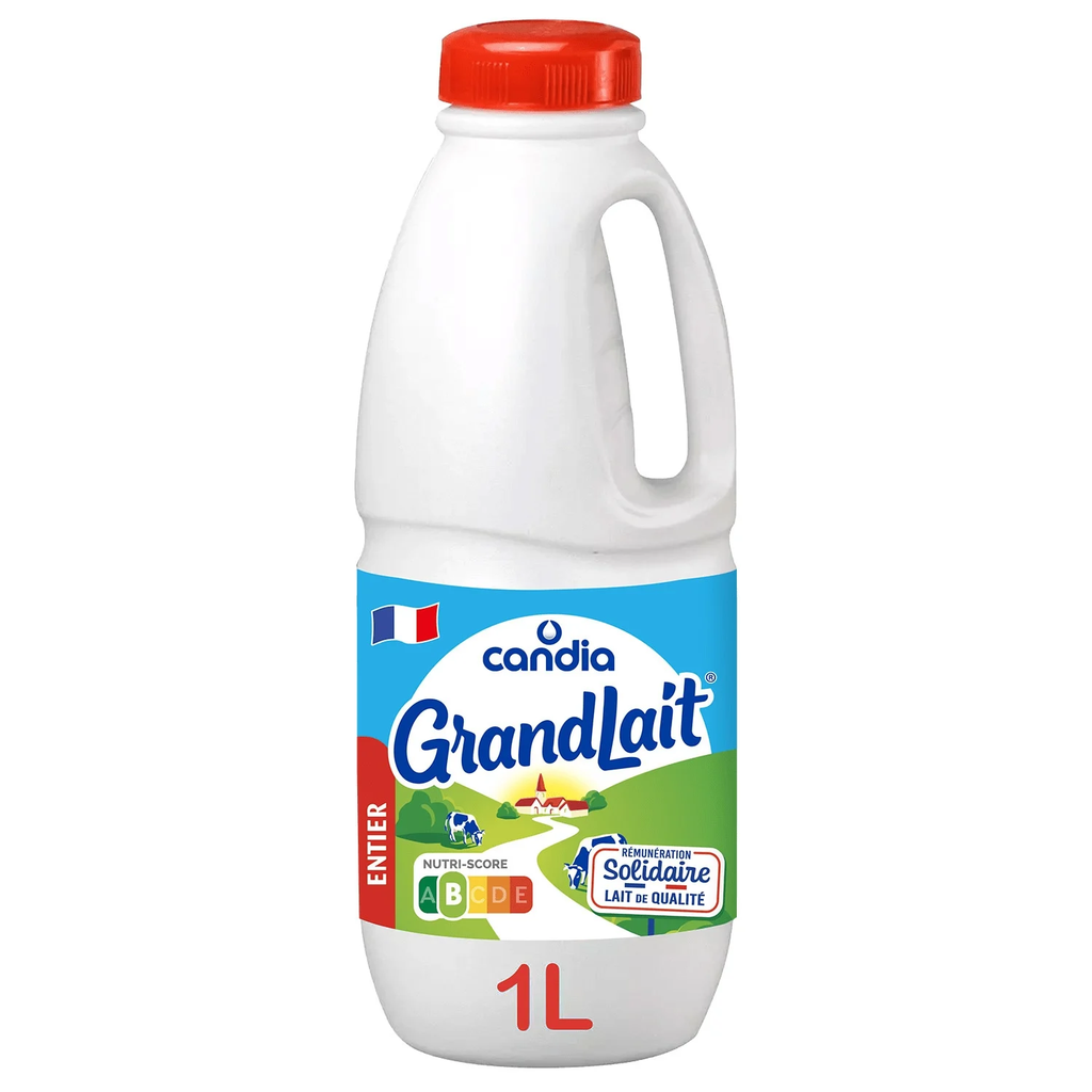 Candia Palette Bouteille 1L Lait Entier Grandlait