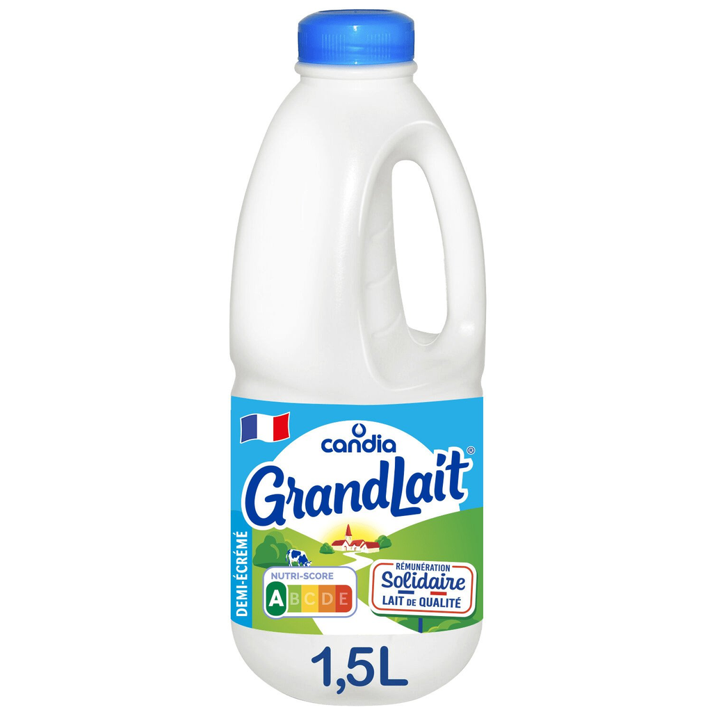 Candia Grandlait Lait Demi-Écrémé 1,5L