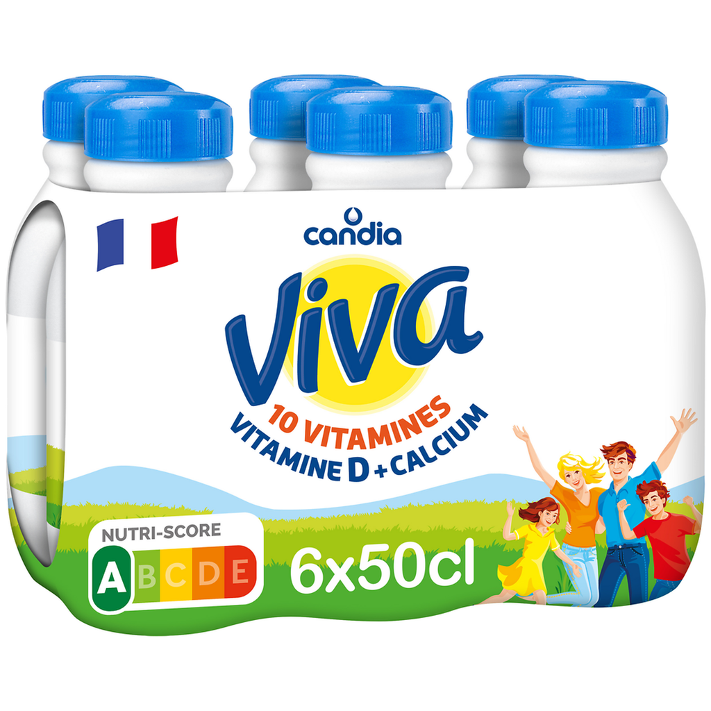CANDIA Leite vitaminado 1% MG UHT VIVA 6x50cl