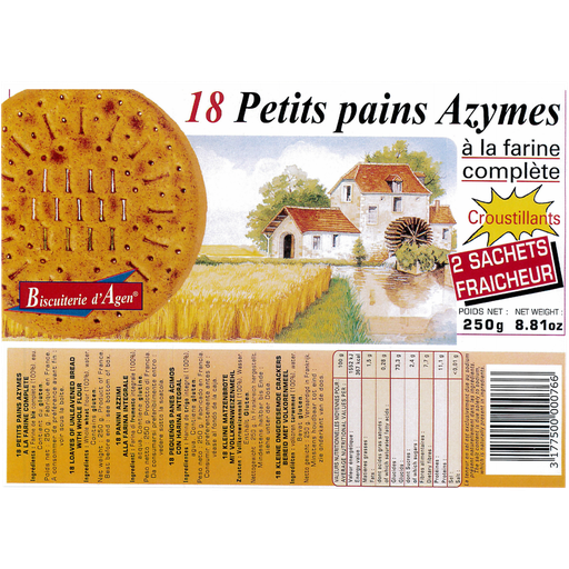 [3177500000766] LA BIENFAISANTE Wholemeal Azyme Bread Rolls 250 g