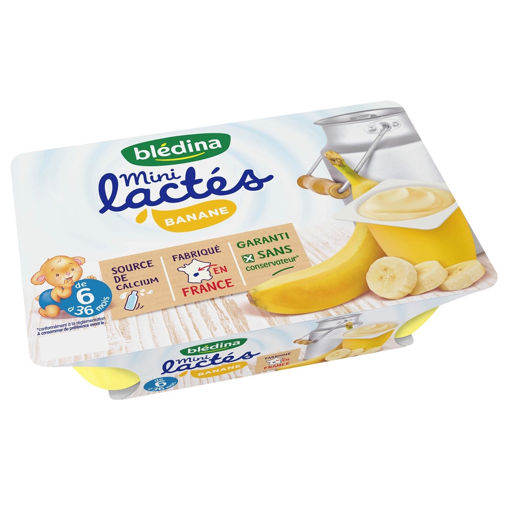 Blédina Mini Lactés Banane 55g x 6 (Yogurt Bledina Banane)