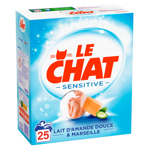 [3178041306928] LE CHAT Detergente en Polvo Pieles Sensibles Leche de Almendras Dulces y Marsella 1,625 kg