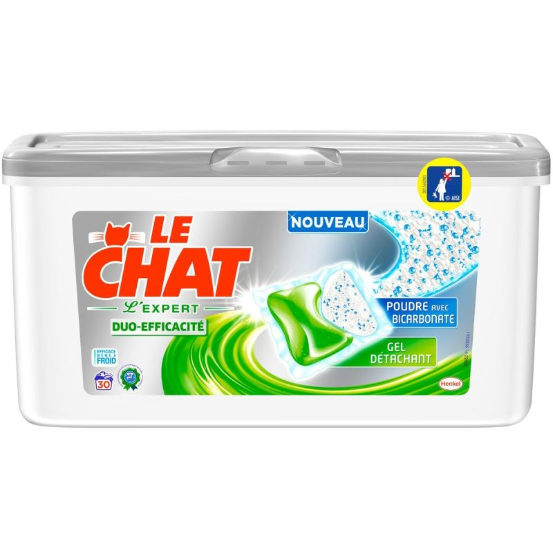 LE CHAT Cápsulas de Detergente Duo Efficacité 30 Cápsulas