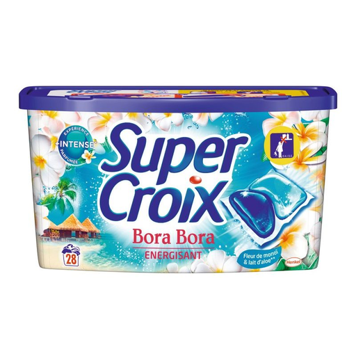 [3178041341110] SUPER CROIX Cápsulas de Detergente Bora-Bora Flor de Monoï y Leche de Aloe 28