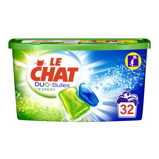 [3178041342919] LE CHAT Detergente en Cápsulas L'Expert 2En1 Duo Bulles 32 cápsulas