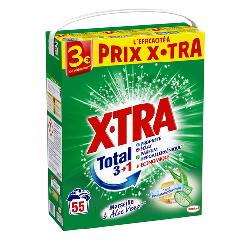 [3178041344838] X-TRA Detergente en Polvo Marsella & Aloe Vera 3,025 kg