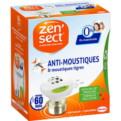 [3178041345149] ZENSECT Diffuseur électrique avec recharge antimoustiques 60 nuits 24 ml