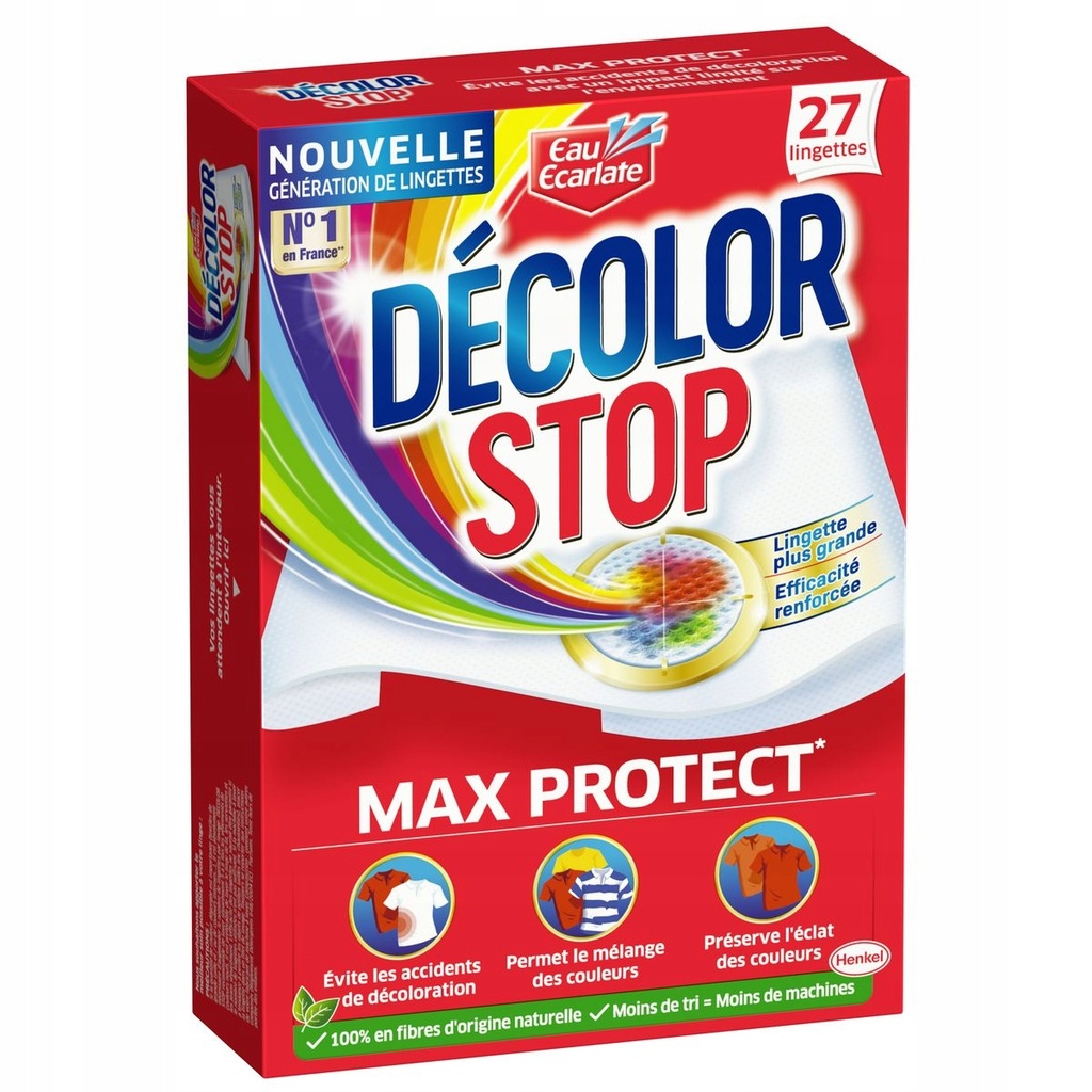 Decolor Stop Lingette Anti-Décoloration Max Protect : La Boîte De 27 Lingettes