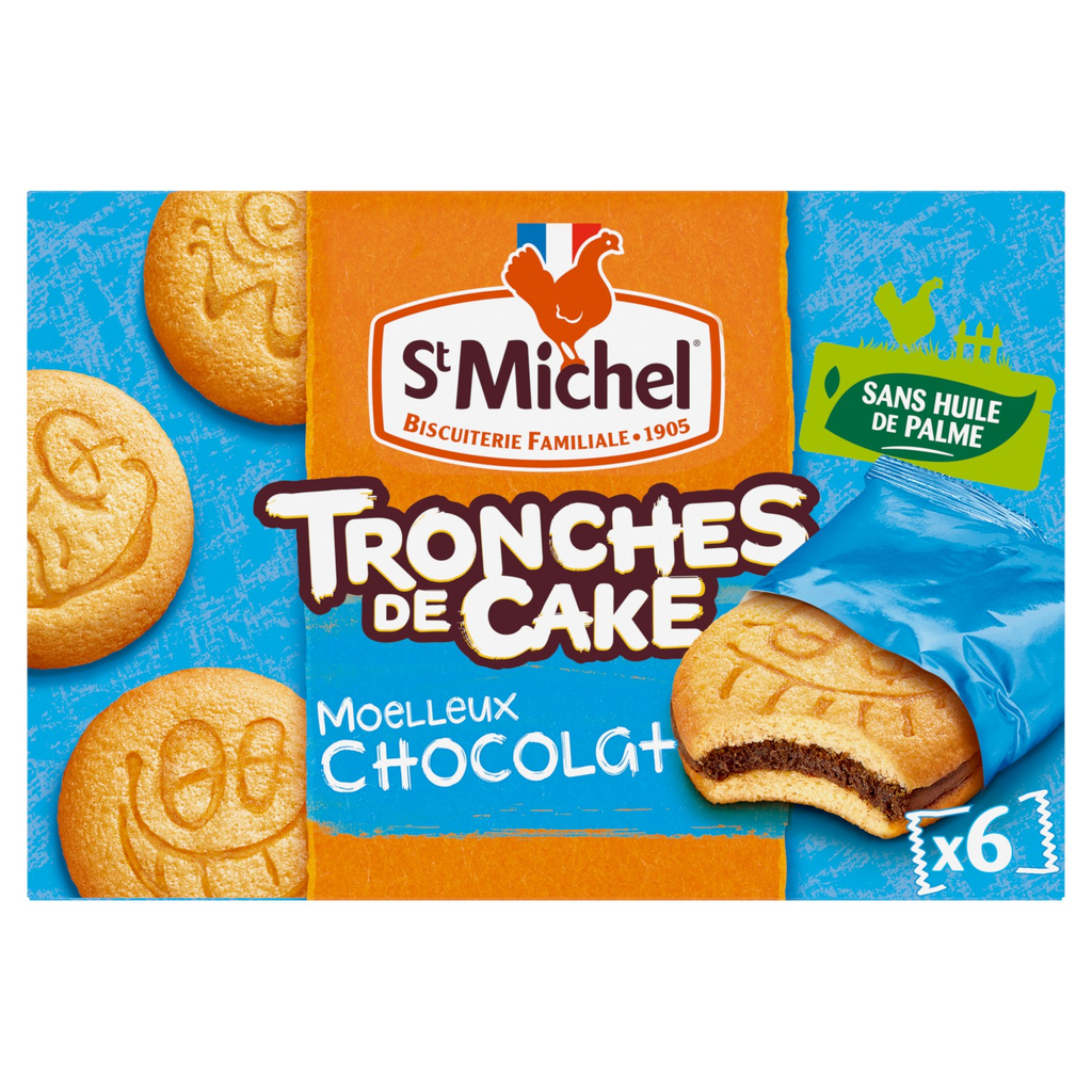 ST MICHEL Tronches de cake fofos chocolate 6 bolos 175 g