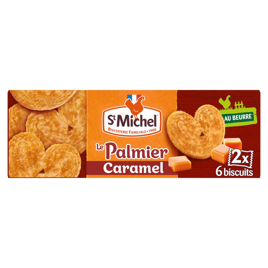 ST MICHEL Palmiers au caramel biscuits feuilletés et croustillants 100 g