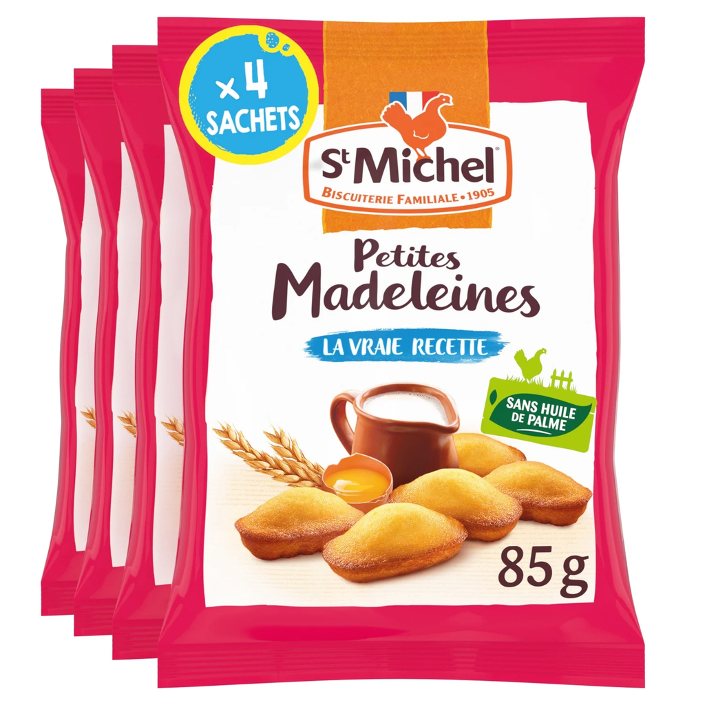 ST MICHEL Madeleines nature fraîcheur 4x5 madeleines 4 sachets de 85 g