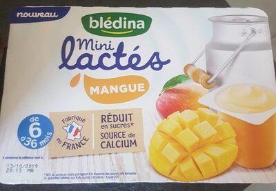 Blédina Mini Lactés Mangue Pêche 55g x 6 (Yogurt Bledina Mangue Pêche)