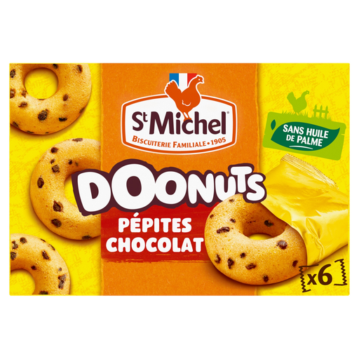 [3178530414363] ST MICHEL Doonuts with chocolate chips, 6 cakes 180 g