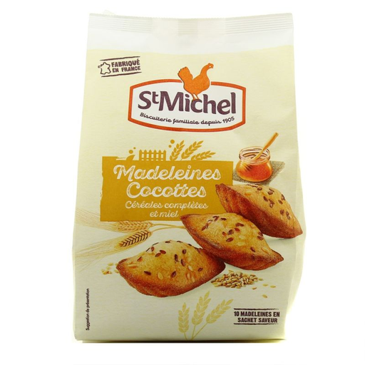 [3178530414400] ST MICHEL Madeleines Cereals Chocolate Honey 250 g