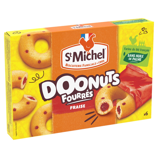 [3178530419337] ST MICHEL Doonuts recheados de morango 180 g