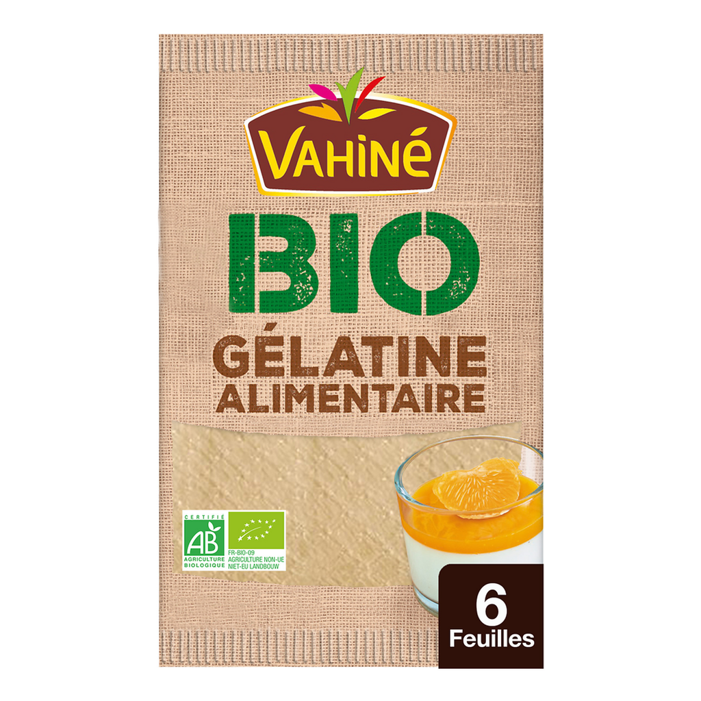 VAHINE Organic Gelatin Sheets 6 sheets 10 g