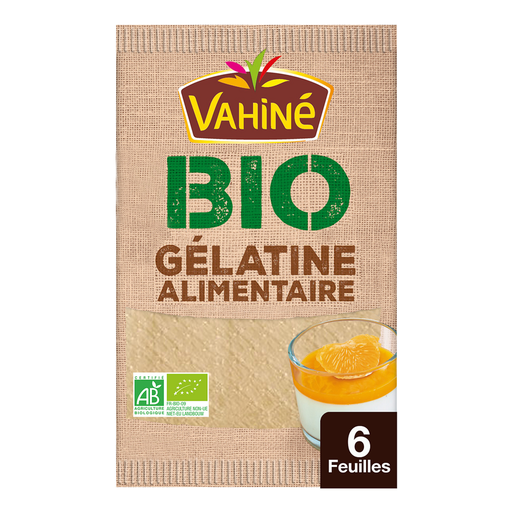 [3179142056583] VAHINE Folhas de gelatina alimentar bio 6 folhas 10 g