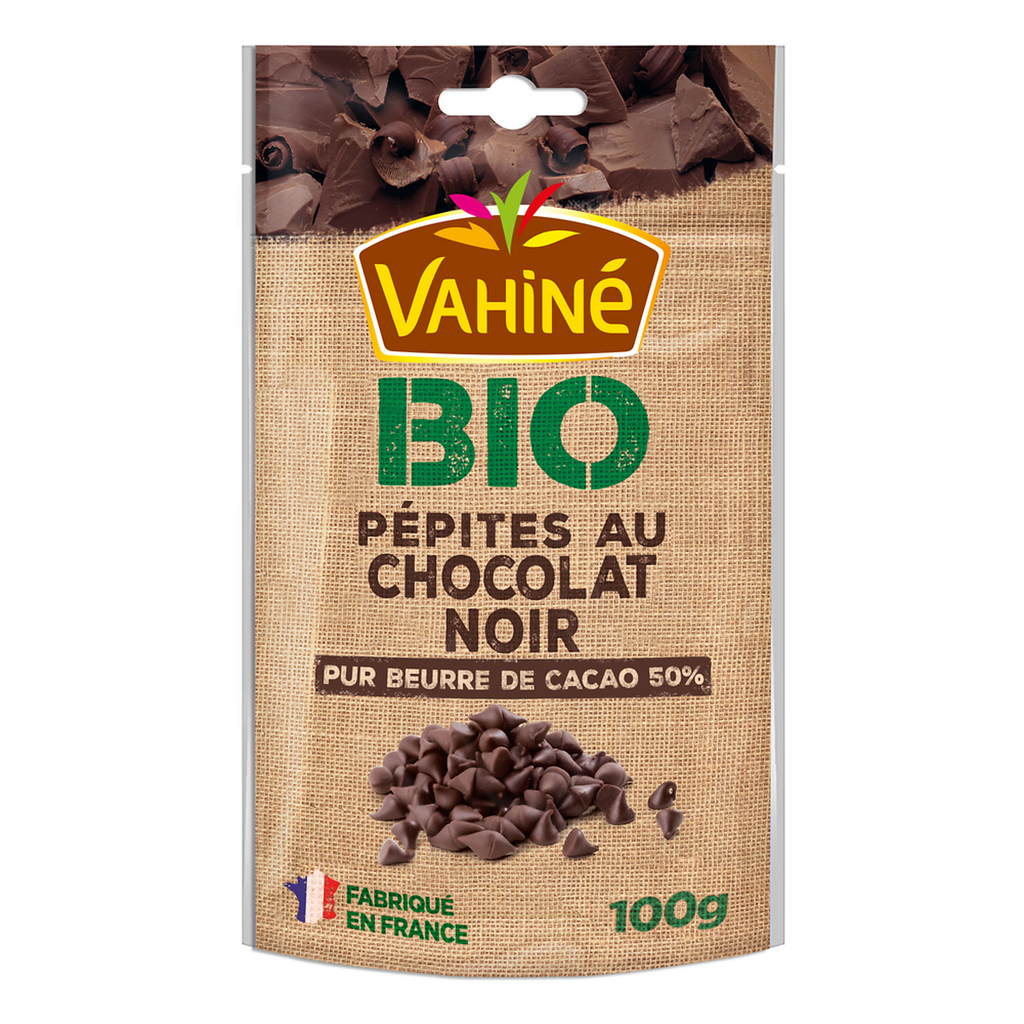 VAHINE Pépites au chocolat noir bio 50% cacao 100 g