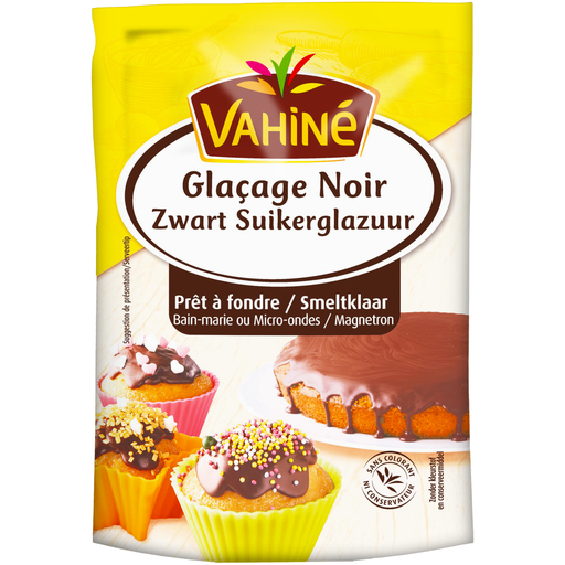 [3179142704507] VAHINE Glaçage Noir Prêt à Fondre 120 g