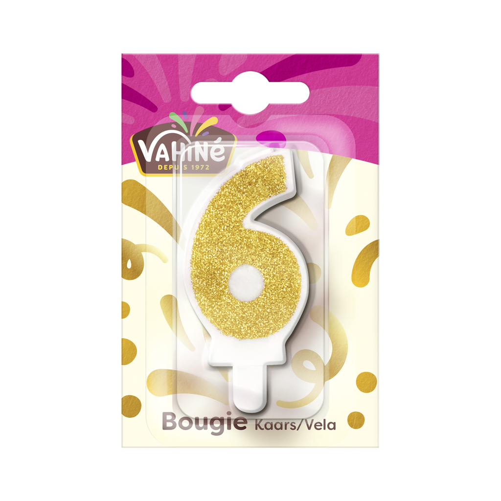 VAHINE Bougie chiffre adulte n°6 12 g