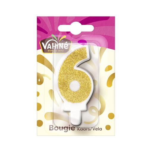[3179142709809] VAHINE Bougie chiffre adulte n°6 12 g