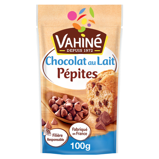 [3179142787104] VAHINE Pepitas de chocolate de leite 100 g