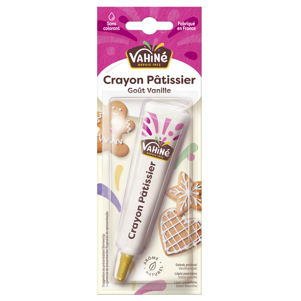 VAHINE Lápiz pastelero blanco purpurina 25 g