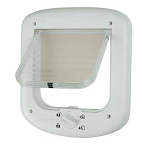 [3180194607135] SAINT BERNARD Cat Flap 4-Way Locking White 1 unit