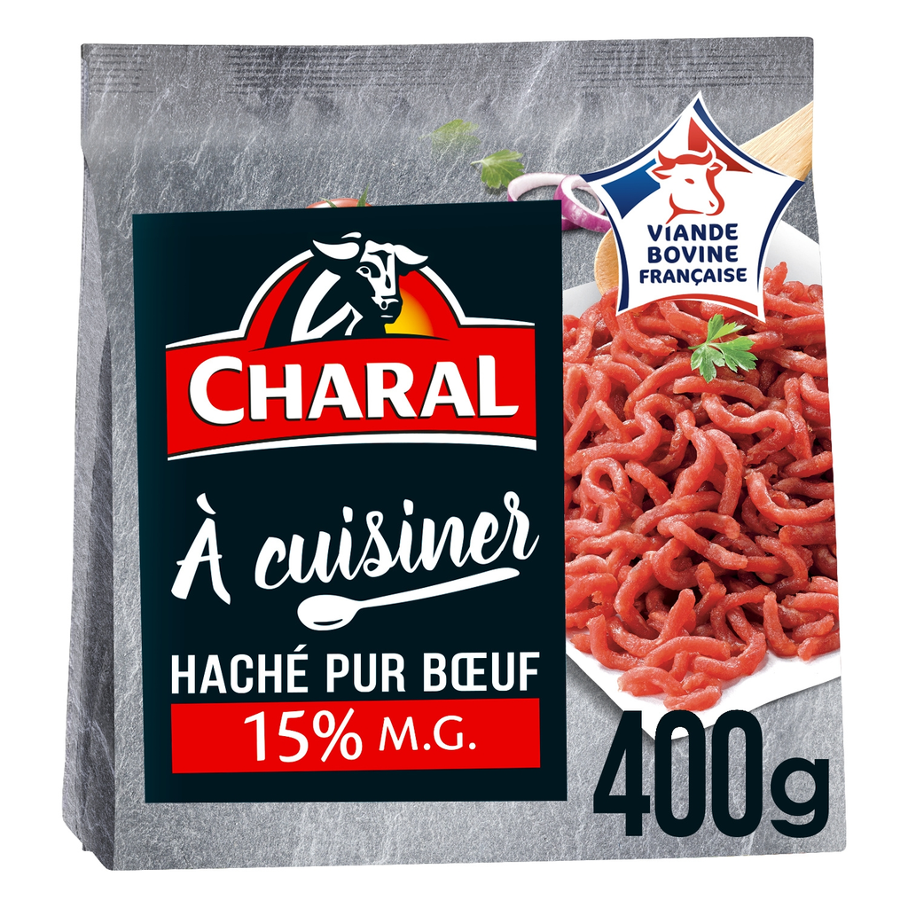 CHARAL Haché à cuisiner Pur bœuf 15% MG 400 g