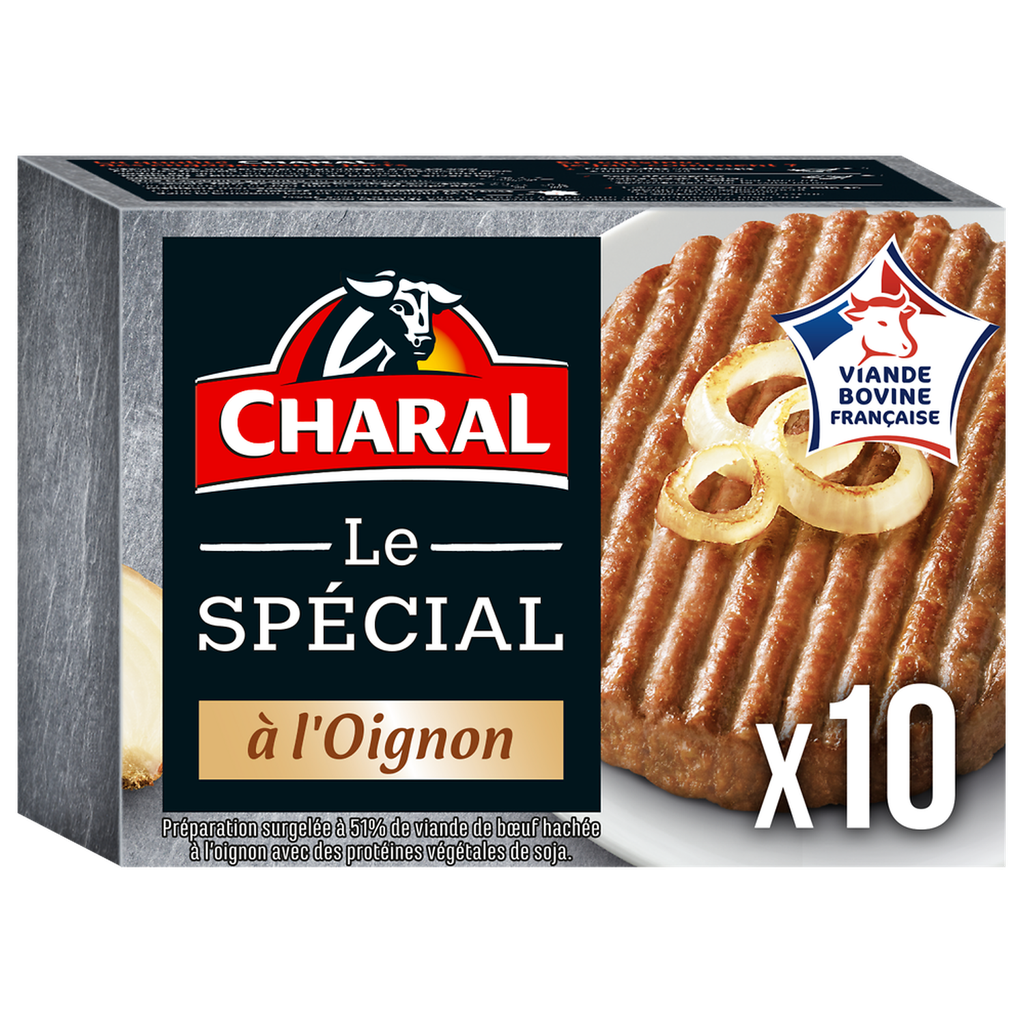 CHARAL Hamburguesas con cebolla 15% m.g 10 x 100 g