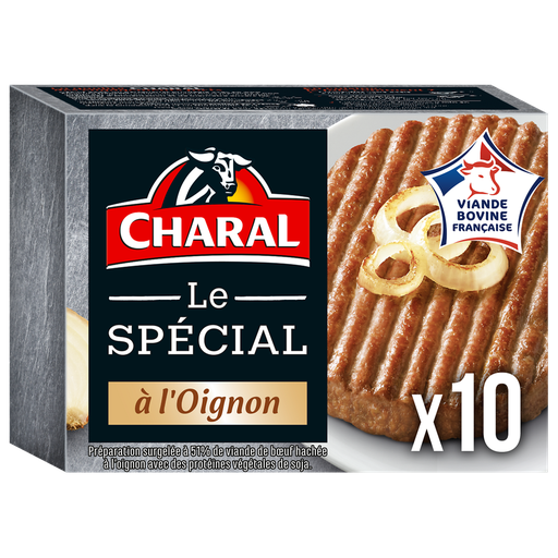 [3181231001732] CHARAL Steaks hachés à l'oignon 10 pièces 100 g