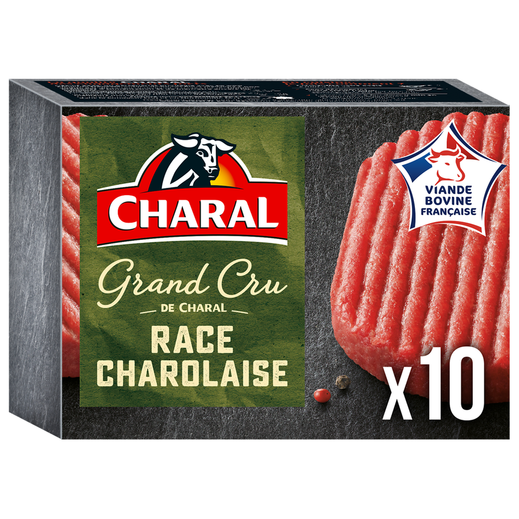 CHARAL Grand cru Charolais beef burgers 10x100g