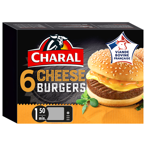[3181232518833] CHARAL Cheeseburgers surgelés 6 x 140 g