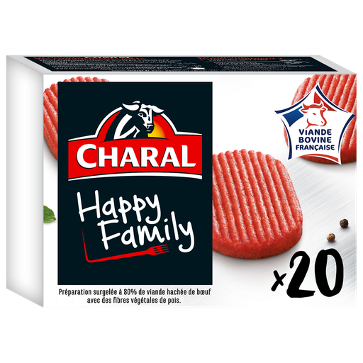 [3181232519755] CHARAL Happy Family Hachés au boeuf 20 pièces 80 g