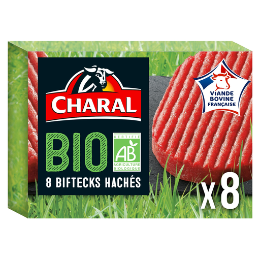 [3181232519953] CHARAL Hamburguesa de Ternera Bio 12% MG 8x100g
