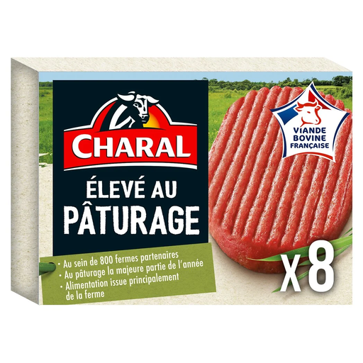 [3181232520379] CHARAL Hamburguesas de vacuno 12% MG criadas en pasto 8x115g