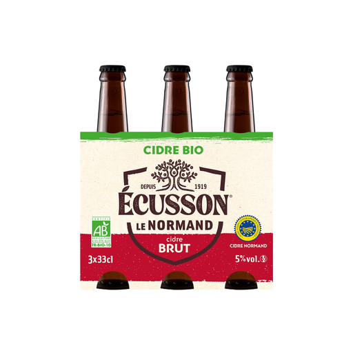 [3182280091767] ECUSSON Cidre brut bio 3 x 33 cl