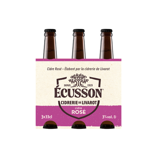 [3182280091804] ECUSSON Cidre rosé 2,5° 3 x 33 cl
