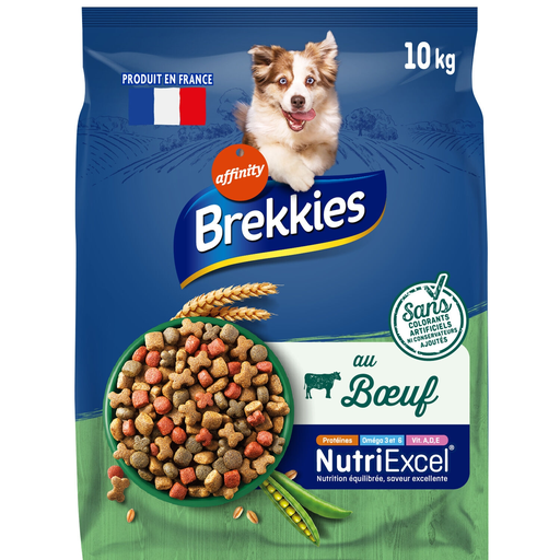 [3182550011600] BREKKIES Croquettes pour chien au bœuf 10 kg