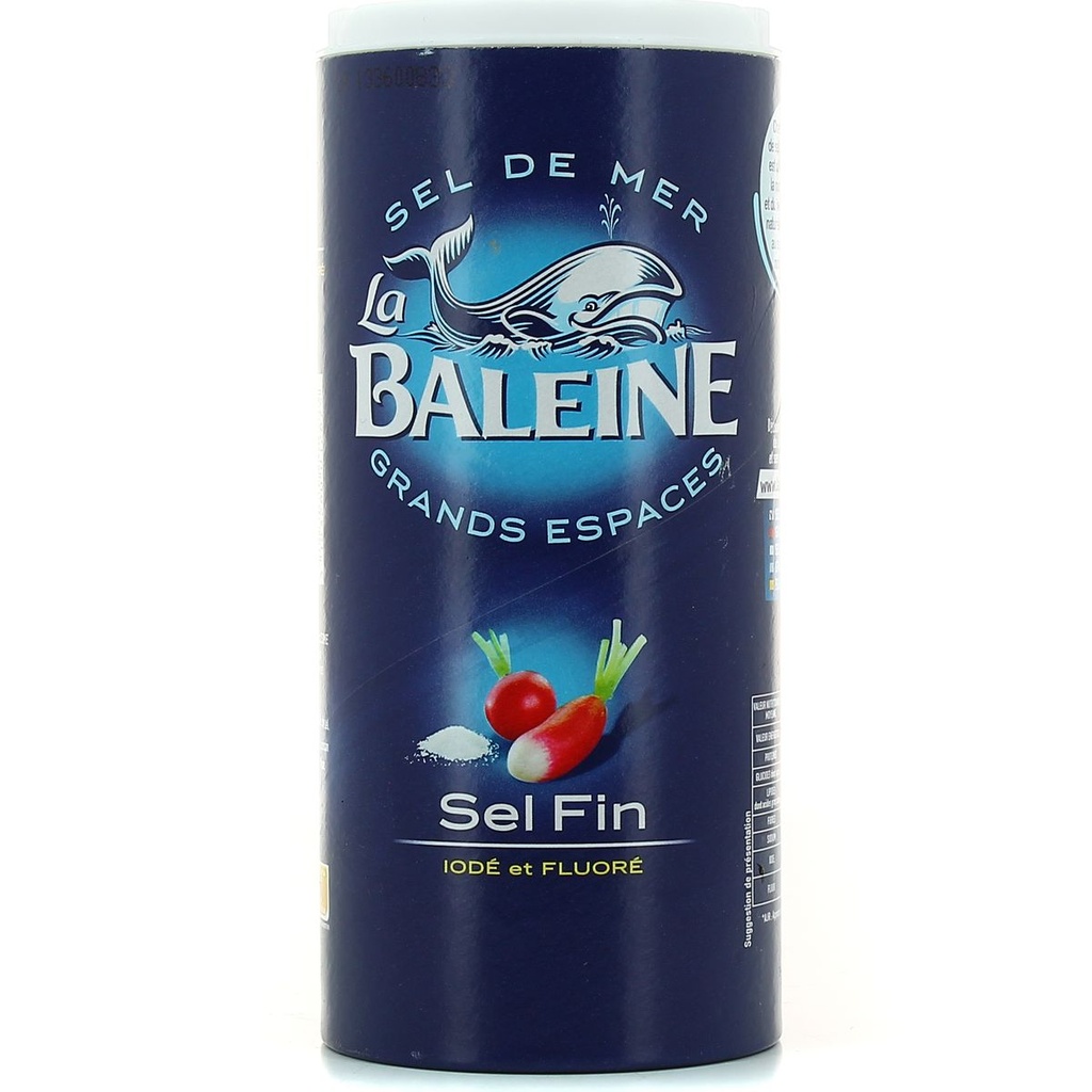 La Baleine Sel De Mer Grands Espaces Fin Iodé Et Fluoré 600G