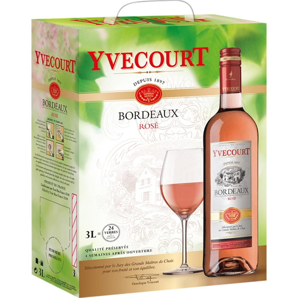 YVECOURT Vin rosé Bordeaux 3 L