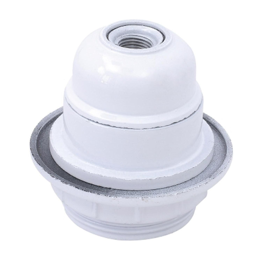 [3216652495782] GEFOM E27 light bulb socket with flange white la douille