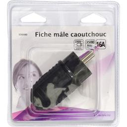 [3217583300800] NOTRE SÉLECTION Fiche mâle caoutchouc 230V-50Hz 3500W 16A le bloc