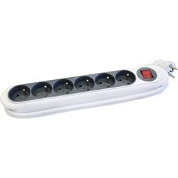 [3217583304280] NOTRE SÉLECTION Bloco 6 tomadas + interruptor com organizador de cabos 230V-50Hz 3500W 16A
