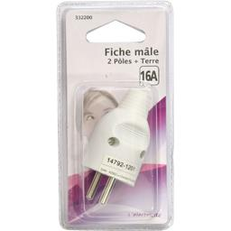 [3217583322000] NOTRE SÉLECTION Clavija macho 2 polos + tierra 16A, blanco