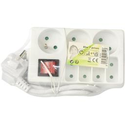 [3217588526007] NOTRE SÉLECTION Bloco 7 tomadas 4x6A 3x16, branco por unidade